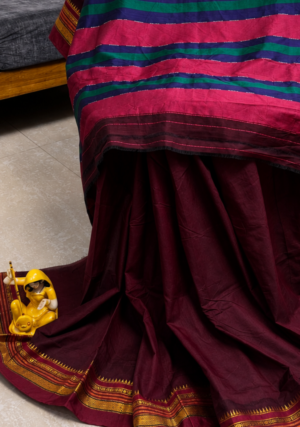 Chikki Paras Border Patti Pallu Ilkal Saree
