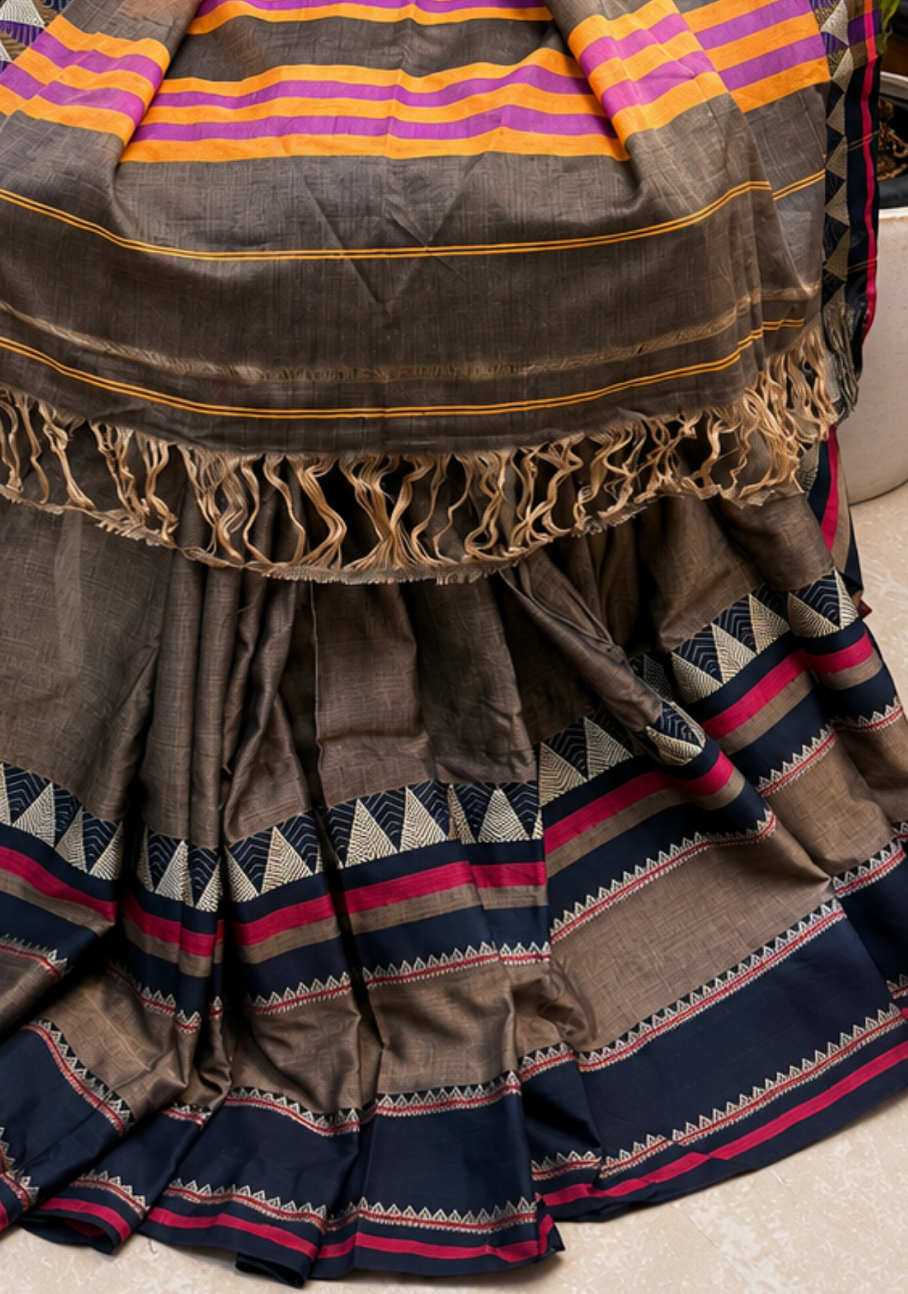 Narayanpeth Temple Border Drapes – Pure Mercerised Cotton Saree