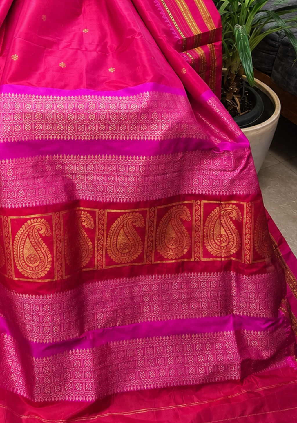 Pink Narayanpeth Pure Silk Saree