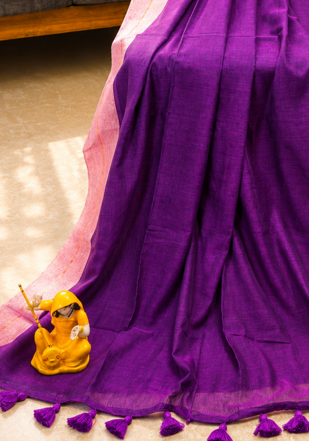 Purple 120s Mul Cotton Saree