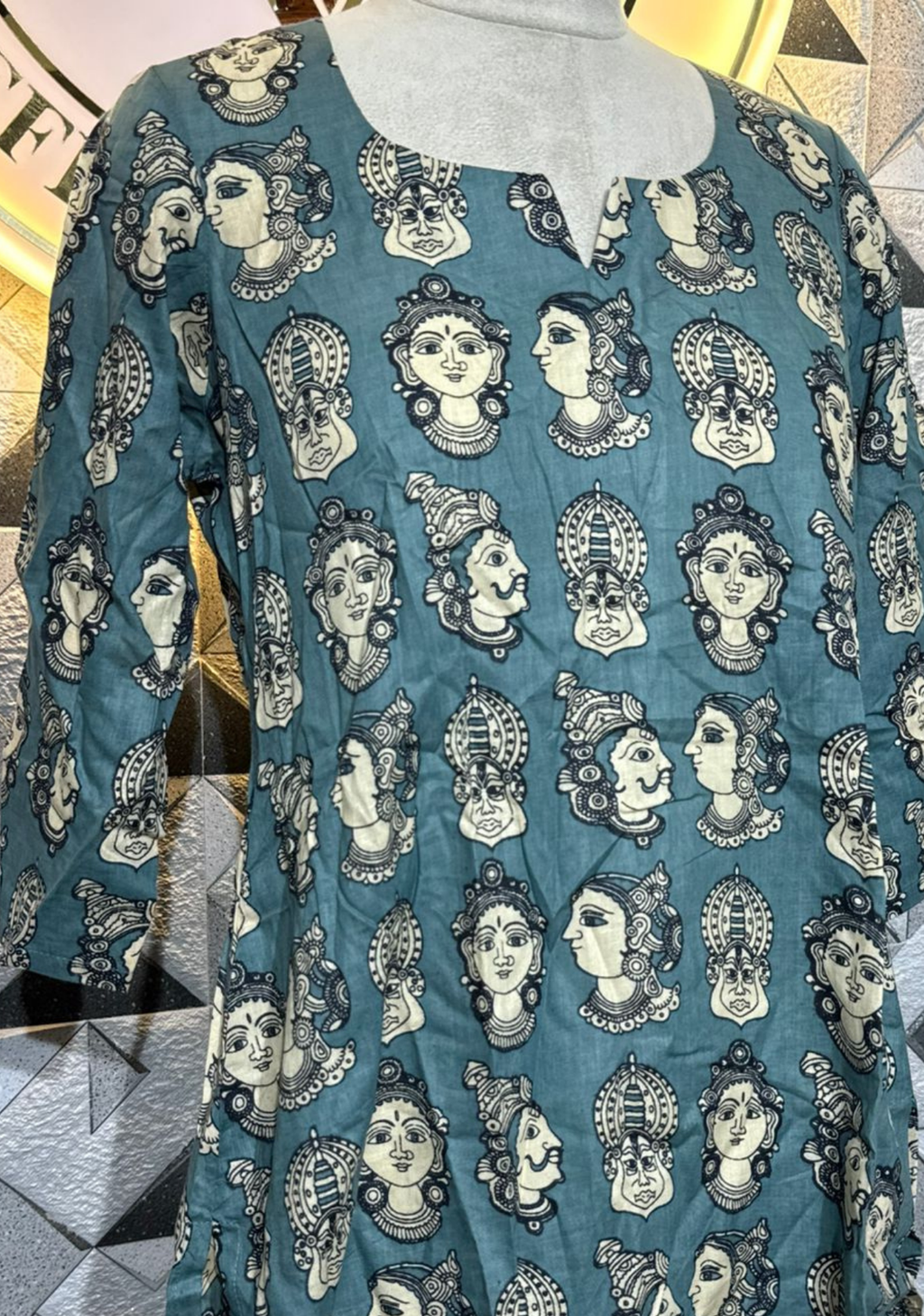 Kalamkari Screen Printed Cotton Short Kurti | Handcrafted Ethnic Print