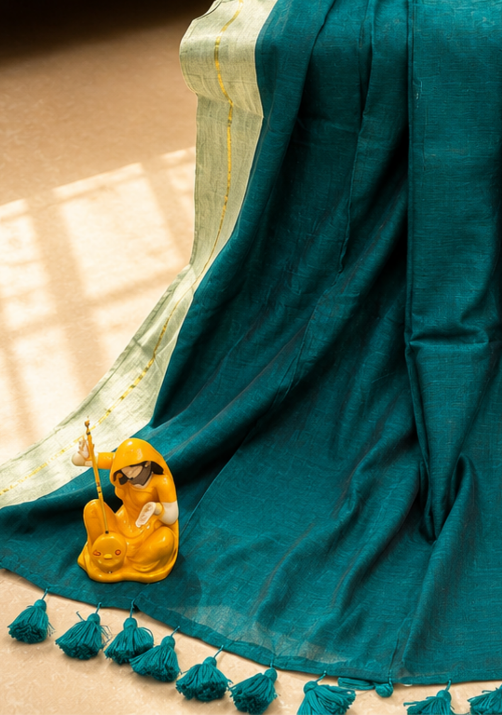 Green 120s Mul Cotton Saree